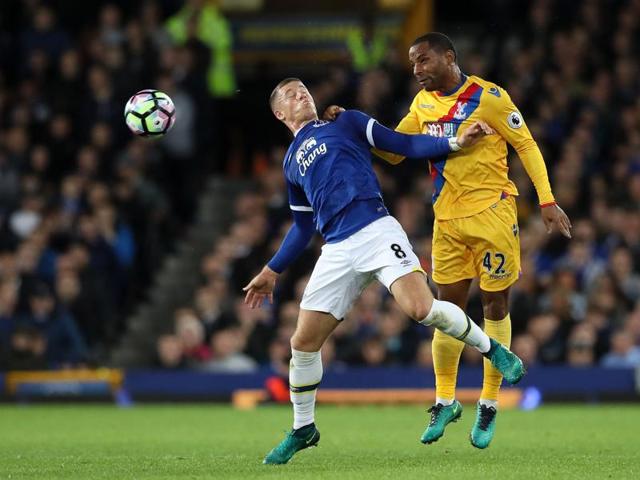 Christian Benteke heads in the equaliser for Crystal Palace. (Reuters) Christian Benteke heads in the equaliser for Crystal Palace. (Reuters)
