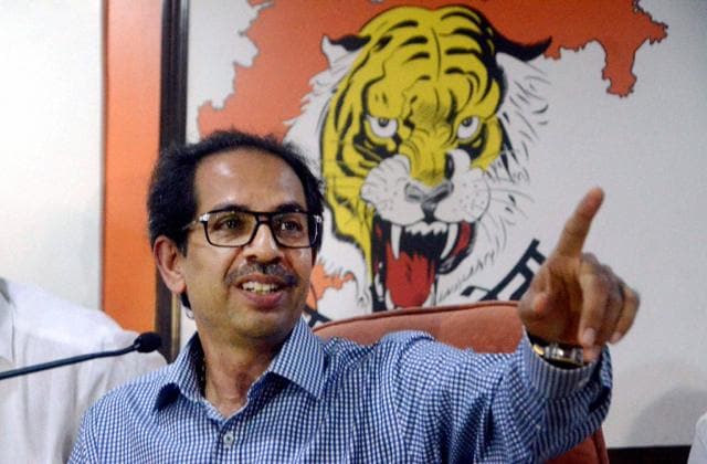 Sena Chief Uddhav Thackeray on Thursday held a meeting with the entire party top brass — its senior functionaries, ministers, legislators and parliamentarians — to discuss the party’s game plan ahead of the local body elections in the state.(Agencies)