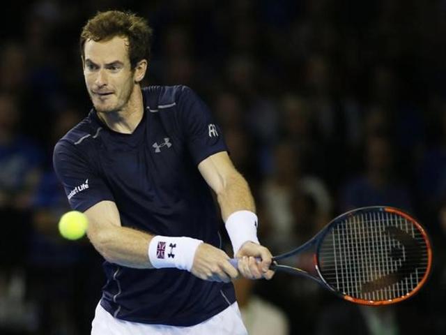 Great Britain's Andy Murray in action against Argentina's Guido Pella. (REUTERS) Great Britain's Andy Murray in action against Argentina's Guido Pella. (REUTERS)
