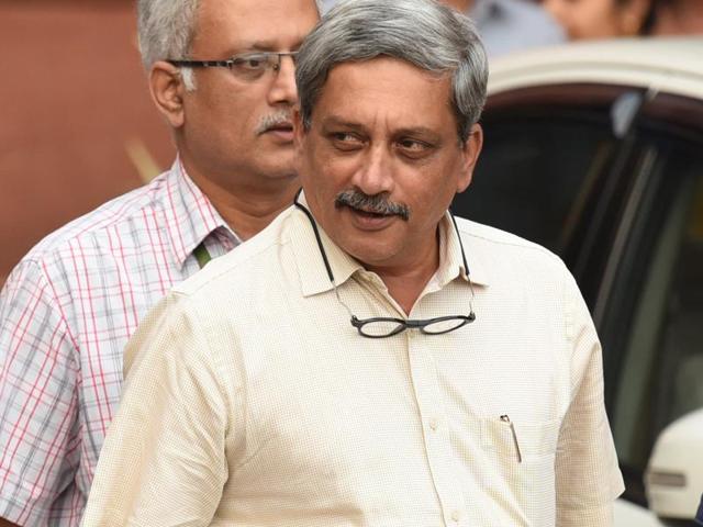 Defence minister Manohar Parrikar coming out from all-party meeting in New Delhi on Thursday following Indian army's surgical strikes along the LoC. (Virendra Singh Gosain/HT Photo) Defence minister Manohar Parrikar coming out from all-party meeting in New Delhi on Thursday following Indian army's surgical strikes along the LoC. (Virendra Singh Gosain/HT Photo)