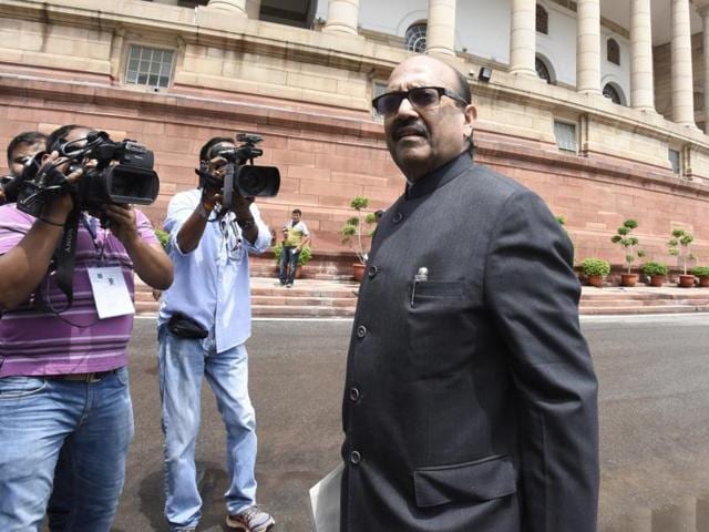 Amar Singh, the Samajwadi Party’s newly appointed general secretary, has been in the eye of the storm ever since a feud erupted in Uttar Pradesh’s first family. (Sonu Mehta/ HT File Photo) Amar Singh, the Samajwadi Party’s newly appointed general secretary, has been in the eye of the storm ever since a feud erupted in Uttar Pradesh’s first family. (Sonu Mehta/ HT File Photo)