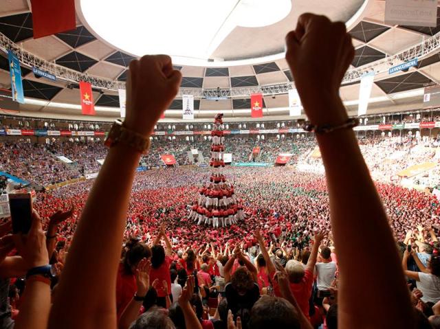 A team is considered to have successfully completed the task only if it is able to build and deconstruct its tower without any of its member falling in the process. (Reuters)