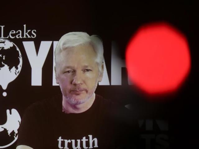WikiLeaks founder Julian Assange participates via video link at a news conference marking the 10th anniversary of the group in Berlin on Tuesday. Assange said WikiLeaks plans to start a series of publications this week but wouldn’t specify the timing. (AP) WikiLeaks founder Julian Assange participates via video link at a news conference marking the 10th anniversary of the group in Berlin on Tuesday. Assange said WikiLeaks plans to start a series of publications this week but wouldn’t specify the timing. (AP)