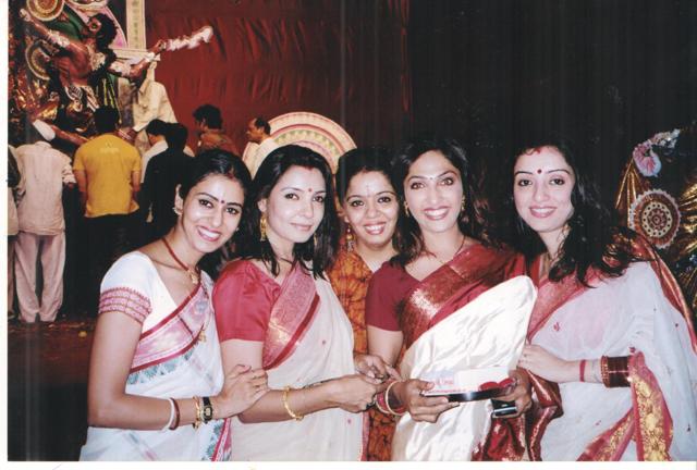 Mouli Ganguly (second from right) hopes to get one day off so that she can meet her friends for the festivities. Mouli Ganguly (second from right) hopes to get one day off so that she can meet her friends for the festivities.