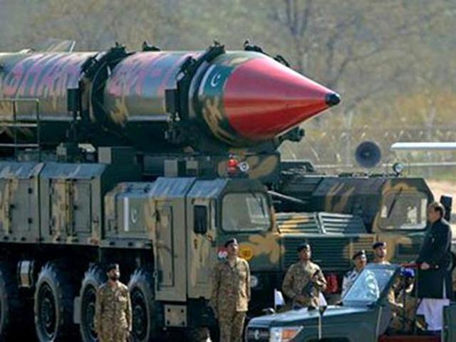 A Pakistani missile capable of carrying nuclear arms on display during a parade. (AFP File Photo) A Pakistani missile capable of carrying nuclear arms on display during a parade. (AFP File Photo)