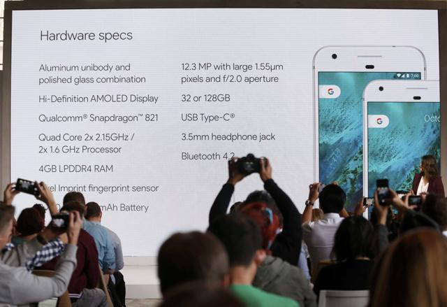 Sabrina Ellis, Director of Product Management at Google, speaks about the new Pixel phone during the presentation of new Google hardware in San Francisco, California, US. (Reuters) Sabrina Ellis, Director of Product Management at Google, speaks about the new Pixel phone during the presentation of new Google hardware in San Francisco, California, US. (Reuters)