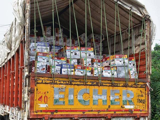 The driver of the truck is one of the two arrested while the conductor is absconding. (Sakib Ali/HT Photo) The driver of the truck is one of the two arrested while the conductor is absconding. (Sakib Ali/HT Photo)