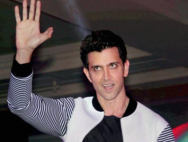 Hrithik Roshan gestures during the launch of an app in Mumbai. (PTI Photo)