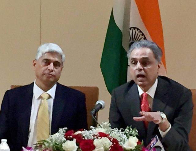 Ministry of external affairs spokesperson Vikas Swarup and India’s permanent representative in the UN, Syed Akbaruddin, right, address a press conference. (PTI File Photo) Ministry of external affairs spokesperson Vikas Swarup and India’s permanent representative in the UN, Syed Akbaruddin, right, address a press conference. (PTI File Photo)