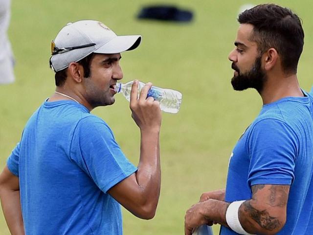 Virat Kohli and Gautam Gambhir at a training session. (PTI Photo) Virat Kohli and Gautam Gambhir at a training session. (PTI Photo)