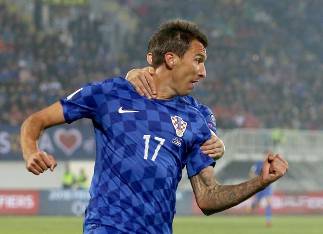 Croatia's Mario Mandzukic celebrates after scoring. (AFP) Croatia's Mario Mandzukic celebrates after scoring. (AFP)