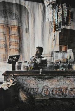 Photograph titled The Shopkeeper. In earlier ethnographic photography, people would look almost scared in front of the camera. Waswo and Soni have tried to break the mould. Photograph titled The Shopkeeper. In earlier ethnographic photography, people would look almost scared in front of the camera. Waswo and Soni have tried to break the mould.