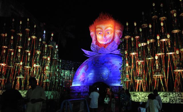 Artists have recreated Rajasthan at Barisha. (Samir Jana/HT Photo) Artists have recreated Rajasthan at Barisha. (Samir Jana/HT Photo)