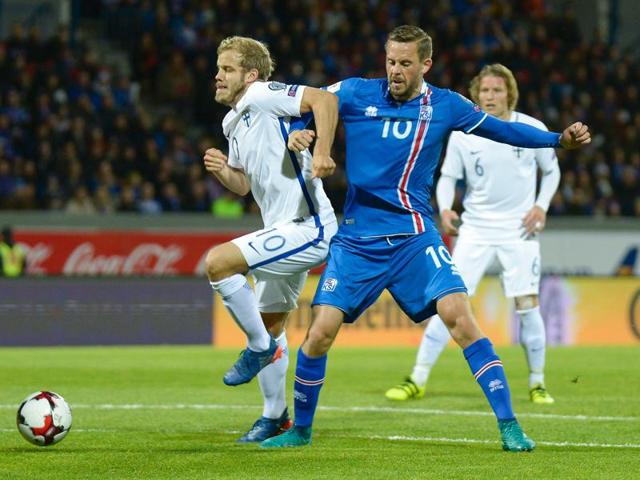 Gylfi Sigurdsson bundled in the winner in the sixth minute of added time. (AFP) Gylfi Sigurdsson bundled in the winner in the sixth minute of added time. (AFP)