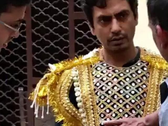 Nawazuddin Siddiqui dressed as Maarich during rehearsals for Ramleela in Budhana, Muzaffarnagar.