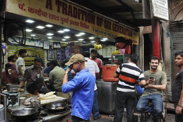 The winding lanes of Paranthe wali Gali in Chandni Chowk. (HT File photo )