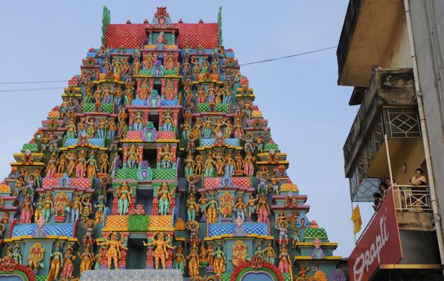 The famous Meenakshi temple has been recreated at Ekdalia. (Samir Jana/HT Photo) The famous Meenakshi temple has been recreated at Ekdalia. (Samir Jana/HT Photo)