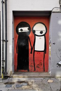 Muslim and non-Muslim characters by street artist Stik (Corbis via Getty Images) Muslim and non-Muslim characters by street artist Stik (Corbis via Getty Images)