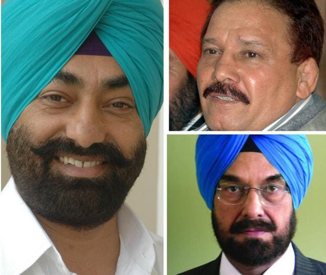 Clockwise from left, Sukhpal Khaira, Kartar Singh, and Kanwar Sandhu. (HT ) Clockwise from left, Sukhpal Khaira, Kartar Singh, and Kanwar Sandhu. (HT )