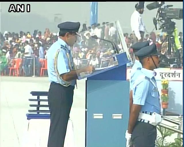 IAF chief Arup Raha speaking at the Air Force Day function (ANI on Twitter) IAF chief Arup Raha speaking at the Air Force Day function (ANI on Twitter)