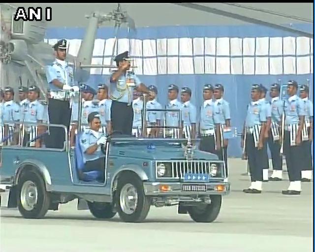 IAF chief Arup Raha inspects guard of honour (ANI on Twitter) IAF chief Arup Raha inspects guard of honour (ANI on Twitter)