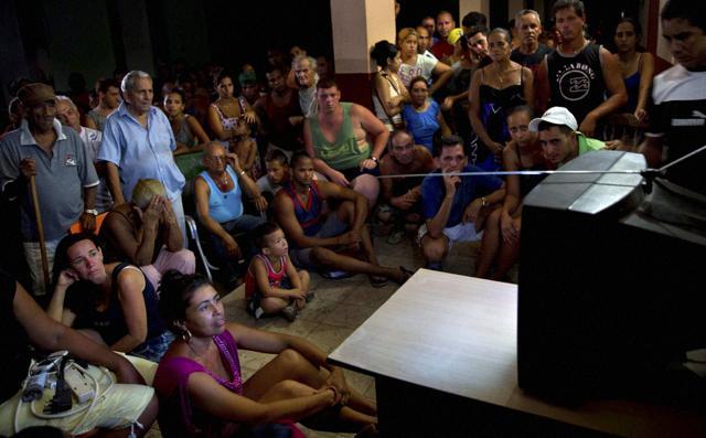 Residents watch a television following the path of Hurricane Matthew, in Baracoa, Cuba, Friday. (AP) Residents watch a television following the path of Hurricane Matthew, in Baracoa, Cuba, Friday. (AP)