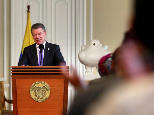 Speaking just five days after voters narrowly rejected his peace deal with the FARC rebels in a referendum, President Juan Manuel Santos urged Colombians not to give up on peace. (REUTERS) Speaking just five days after voters narrowly rejected his peace deal with the FARC rebels in a referendum, President Juan Manuel Santos urged Colombians not to give up on peace. (REUTERS)