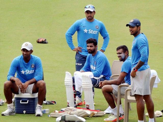 In view of the busy Test season, key bowlers such as Ashwin (second from right) and Jadeja (third from right) have been rested for the first three ODIs against New Zealand. (PTI) In view of the busy Test season, key bowlers such as Ashwin (second from right) and Jadeja (third from right) have been rested for the first three ODIs against New Zealand. (PTI)