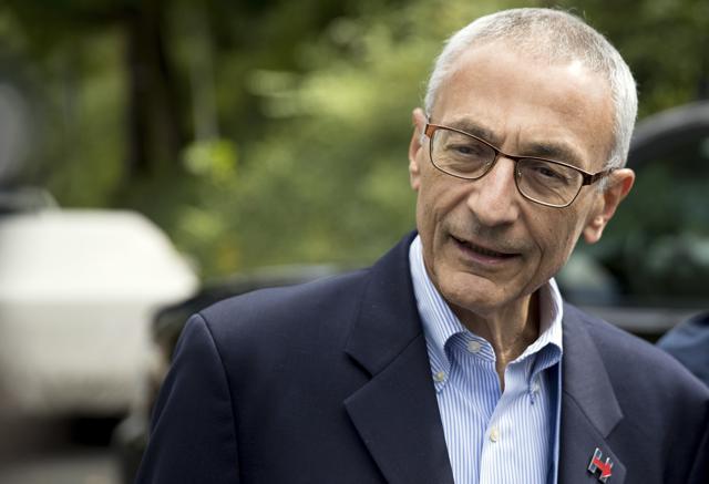 Hillary Clinton campaign chairperson John Podesta speaks to members of the media outside Clinton's home in Washington. The WikiLeaks organization on Friday posted what it said were thousands of emails from Podesta, including some with excerpts from speeches she gave to Wall Street executives and others — speeches she has declined to release despite demands from Trump. (AP) Hillary Clinton campaign chairperson John Podesta speaks to members of the media outside Clinton's home in Washington. The WikiLeaks organization on Friday posted what it said were thousands of emails from Podesta, including some with excerpts from speeches she gave to Wall Street executives and others — speeches she has declined to release despite demands from Trump. (AP)
