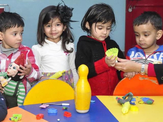 Children during nursery admissions at a school in Ludhiana.(HT File Photo) Children during nursery admissions at a school in Ludhiana.(HT File Photo)