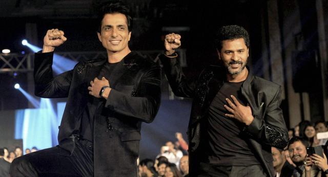 Actor Sonu Sood shares a candid moment with choreographer-actor-director Prabhudheva. (PTI Photo) (PTI) Actor Sonu Sood shares a candid moment with choreographer-actor-director Prabhudheva. (PTI Photo) (PTI)