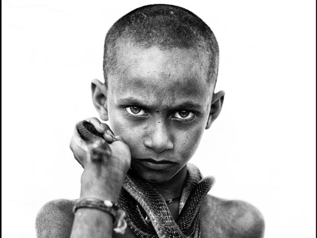 Eight-year-old Ravi Nath poses with a snake at Jogidera village in Uttar Pradesh. Nath belongs to a family that practices the dying tradition of snake charming in rural India. For centuries, India's snake charmers have enjoyed a celebrated place in the country's history. The hypnotic tunes they played to enchant snakes to dance have not only captured the imagination of Indians, but people world over. However, amid stringent wildlife protection laws, it is becoming a struggle to survive now. The Nath communities are largely illiterate and have no other source of income. The young Nath is currently being trained by his grandfather despite the fact it is illegal, and he could be jailed if caught. (Arun Sharma/HT PHOTO) Eight-year-old Ravi Nath poses with a snake at Jogidera village in Uttar Pradesh. Nath belongs to a family that practices the dying tradition of snake charming in rural India. For centuries, India's snake charmers have enjoyed a celebrated place in the country's history. The hypnotic tunes they played to enchant snakes to dance have not only captured the imagination of Indians, but people world over. However, amid stringent wildlife protection laws, it is becoming a struggle to survive now. The Nath communities are largely illiterate and have no other source of income. The young Nath is currently being trained by his grandfather despite the fact it is illegal, and he could be jailed if caught. (Arun Sharma/HT PHOTO)