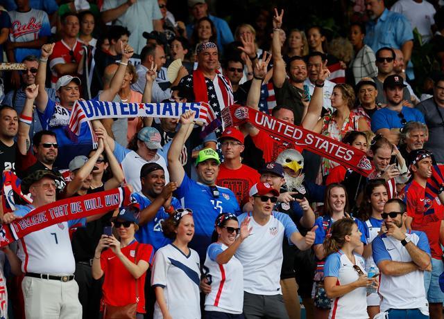 United States fans cheer their team. (AFP)
