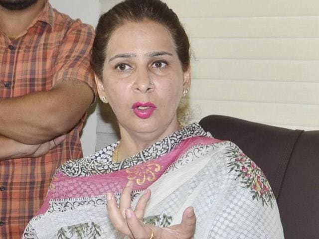 Navjot Kaur during a press conference in Amritsar on Sunday. (Sameer Sehgal/HT Photo) Navjot Kaur during a press conference in Amritsar on Sunday. (Sameer Sehgal/HT Photo)