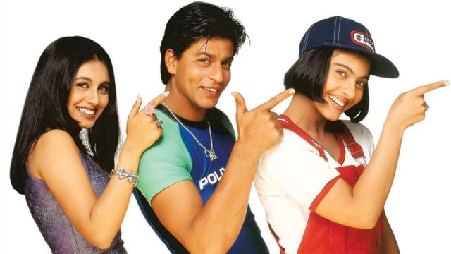 Rani Mukherjee, Shah Rukh Khan and Kajol in Kuch Kuch Hota Hai. Rani Mukherjee, Shah Rukh Khan and Kajol in Kuch Kuch Hota Hai.