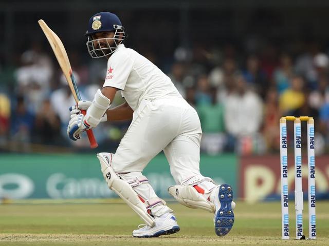 Ajinkya Rahane plays a shot. (AFP) 