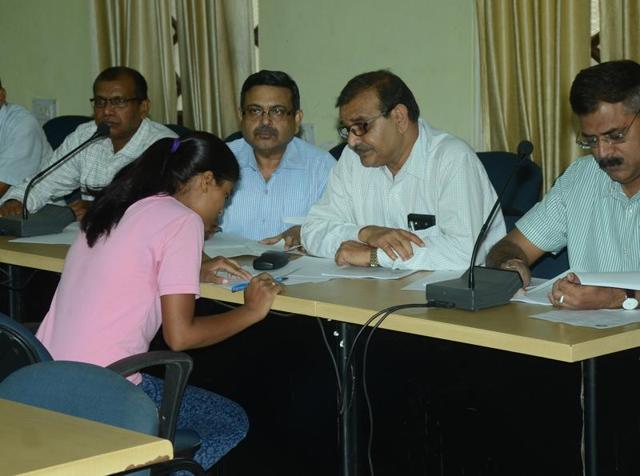 Ruby Rai, the Bihar School Examination Board (BSEB)’s Class XII (arts) topper, appears for the re-test before an expert panel.(HT File Photo) Ruby Rai, the Bihar School Examination Board (BSEB)’s Class XII (arts) topper, appears for the re-test before an expert panel.(HT File Photo)