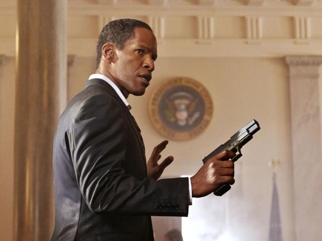 Jamie Foxx and his Jordans played the action hero President William Sawyer in White House Down. Jamie Foxx and his Jordans played the action hero President William Sawyer in White House Down.