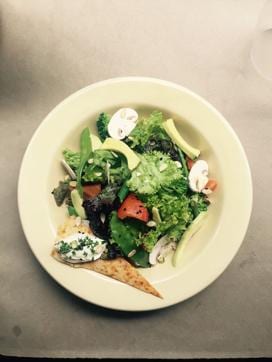 Classic green salad with the seasoning of musk melon seeds by Rishi Bhardwaj of Greenr.
