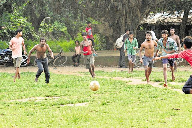Children in Pankhanjore are passionate about football. For them, it’s an escape from the rhythmic violence of attack and retaliation that marks life in a Maoist zone. (Ritesh Mishra/HT Photo)