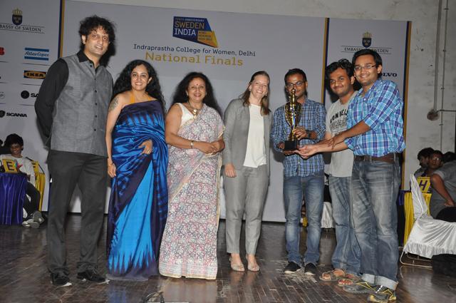 The team from Ignou being felicitated after winning the Sweden India Nobel Memorial Quiz 2016. (Handout image) The team from Ignou being felicitated after winning the Sweden India Nobel Memorial Quiz 2016. (Handout image)