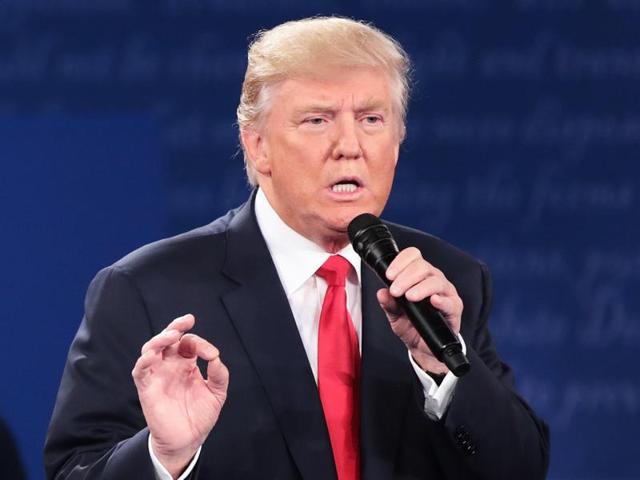 US Republican presidential candidate Donald Trump speaks during the second presidential debate at Washington University in St. Louis, Missouri. (AFP Photo) US Republican presidential candidate Donald Trump speaks during the second presidential debate at Washington University in St. Louis, Missouri. (AFP Photo)