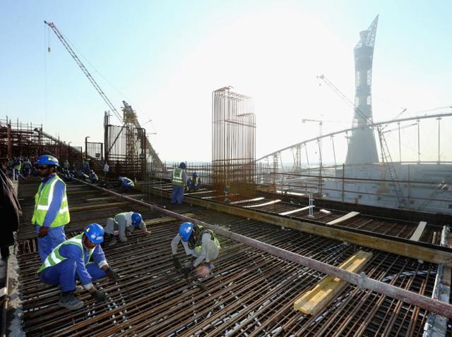 The suit calls on Fifa to force Qatar to adopt “minimum labour standards” for migrant workers preparing for the tournament, including at least the right to quit a job or leave the country. (Getty Images) The suit calls on Fifa to force Qatar to adopt “minimum labour standards” for migrant workers preparing for the tournament, including at least the right to quit a job or leave the country. (Getty Images)