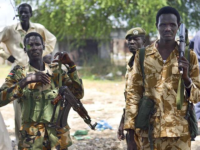 South Sudanese government soldiers patrol in Bentiu. (AP FIle Photo) South Sudanese government soldiers patrol in Bentiu. (AP FIle Photo)