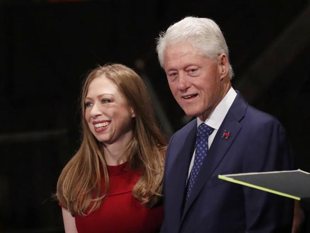 Chelsea Clinton and Former US president Bill Clinton at the presidential town hall debate. (Reuters Photo) Chelsea Clinton and Former US president Bill Clinton at the presidential town hall debate. (Reuters Photo)