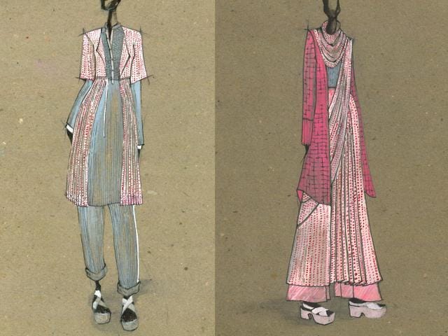 Urvashi Kaur ‘s collection features handwoven and organic fabrics. Urvashi Kaur ‘s collection features handwoven and organic fabrics.