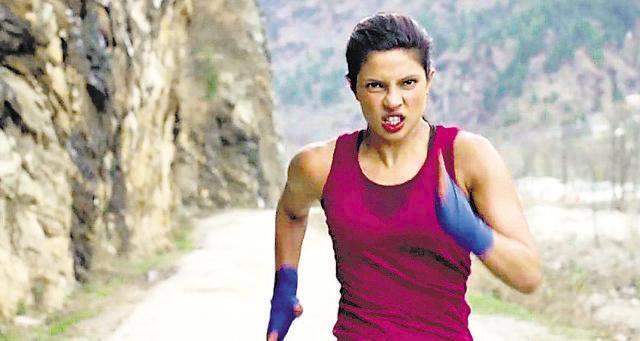 Priyanka Chopra played Indian boxer Mary Kom in Omung Kumar’s film. (HT Photo)
