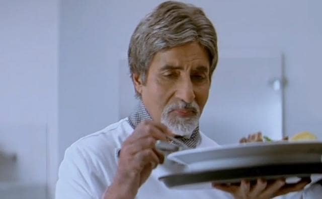 Actor Amitabh Bachchan in a still from Cheeni Kum (2007). Actor Amitabh Bachchan in a still from Cheeni Kum (2007).