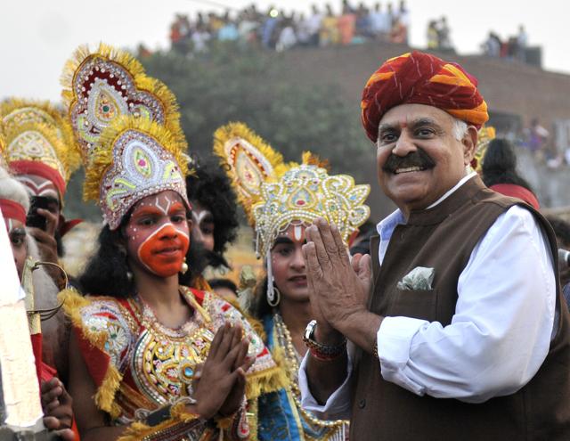 Administrator UT and Governor Punjab V P Singh Badnore during the Dusshera celebrations at sector 17 in Chandigarh on Tuesday. (ANIL DAYAL/HT) Administrator UT and Governor Punjab V P Singh Badnore during the Dusshera celebrations at sector 17 in Chandigarh on Tuesday. (ANIL DAYAL/HT)