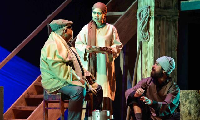A scene from the play Barff during which Sadiya Siddiqui had an accidental fall. A scene from the play Barff during which Sadiya Siddiqui had an accidental fall.